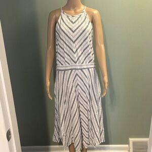 New York & Company Chevron Striped Midi Dress